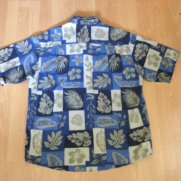 Paradise Blue Silk Cotton Blend XXL Tropical Shirt Party Vacation Cruise - Picture 5 of 8